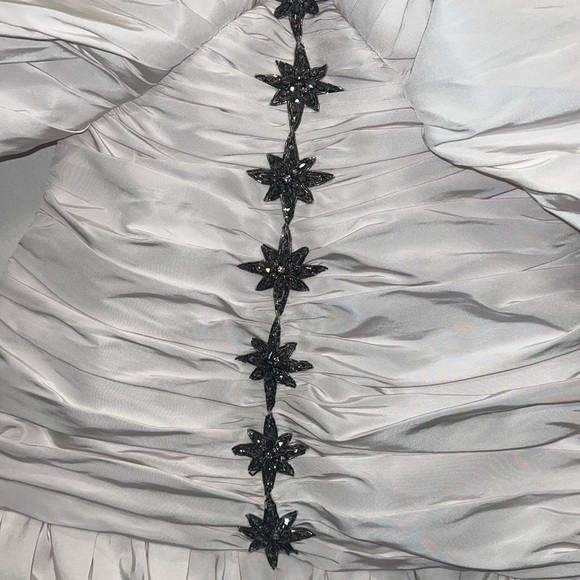 Aliette Ruched Silk Faille Off The Shoulder Mini Dresss - Picture 5 of 13